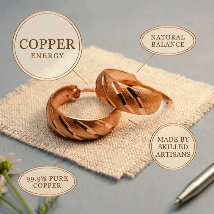Facet Copper Earrings