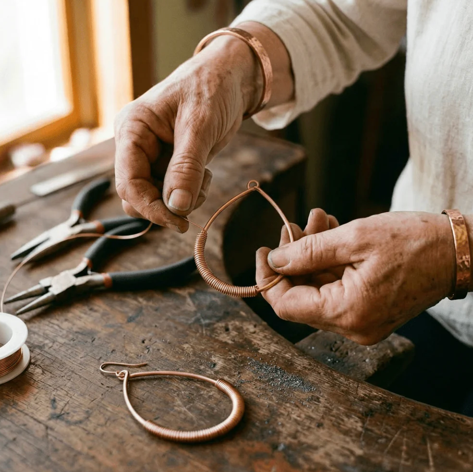 Filamet Copper Earrings