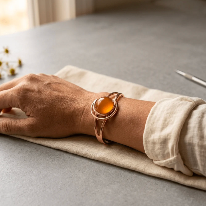 Solara Orange Copper Bracelet