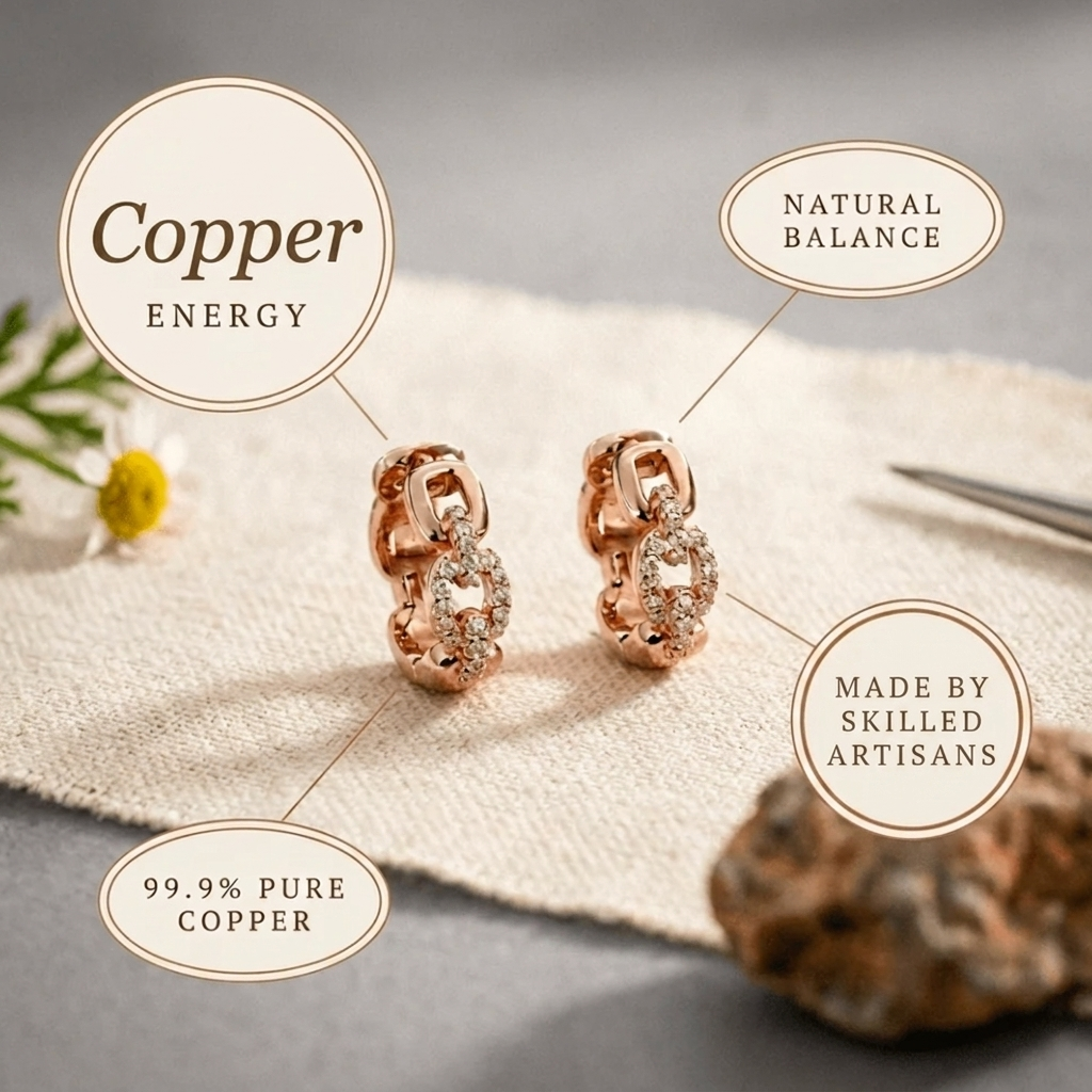 Celeste Crystal Copper Earrings