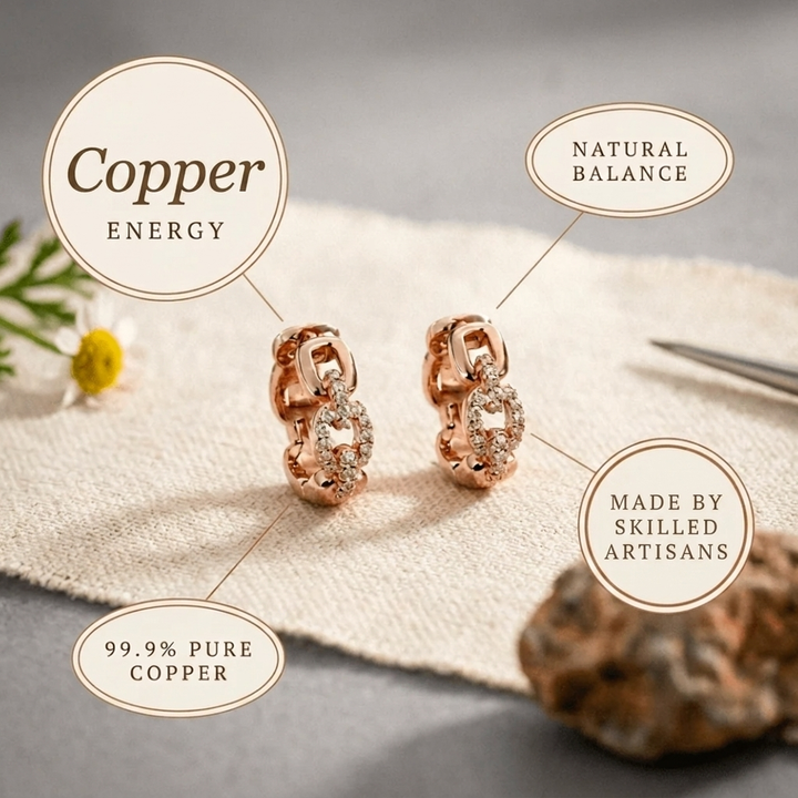 Celeste Crystal Copper Earrings