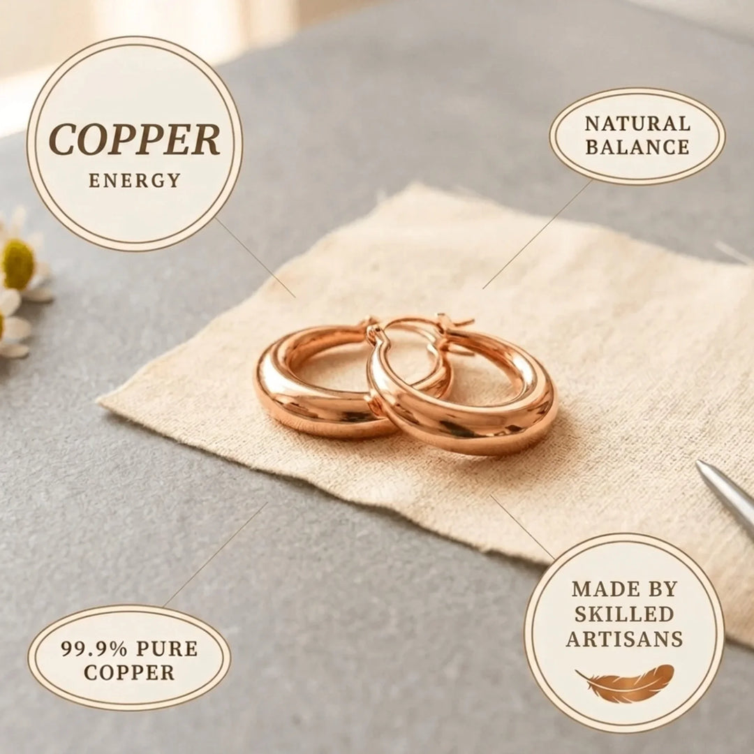 Elara Copper Hoop Earrings