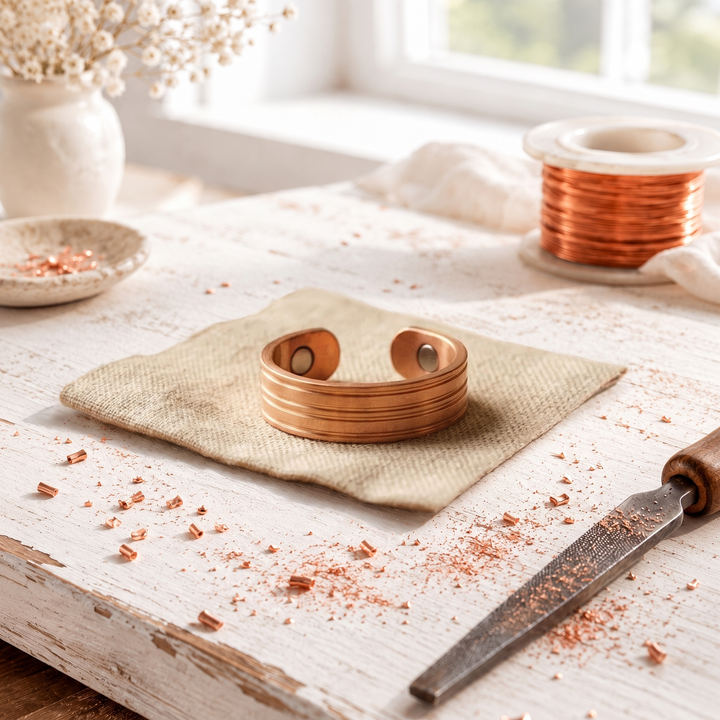 Furrow Copper Ring