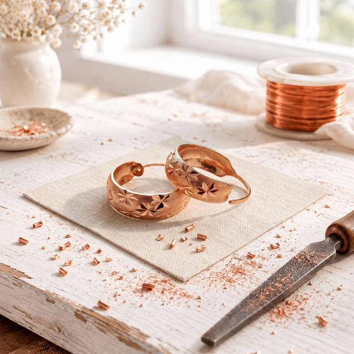 Starburst Copper Earrings