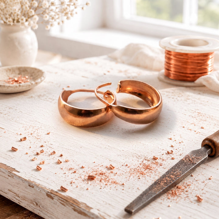 Burl Copper Earrings