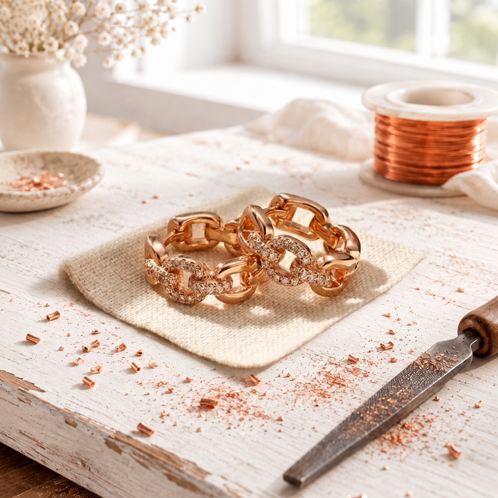 Celeste Crystal Copper Earrings